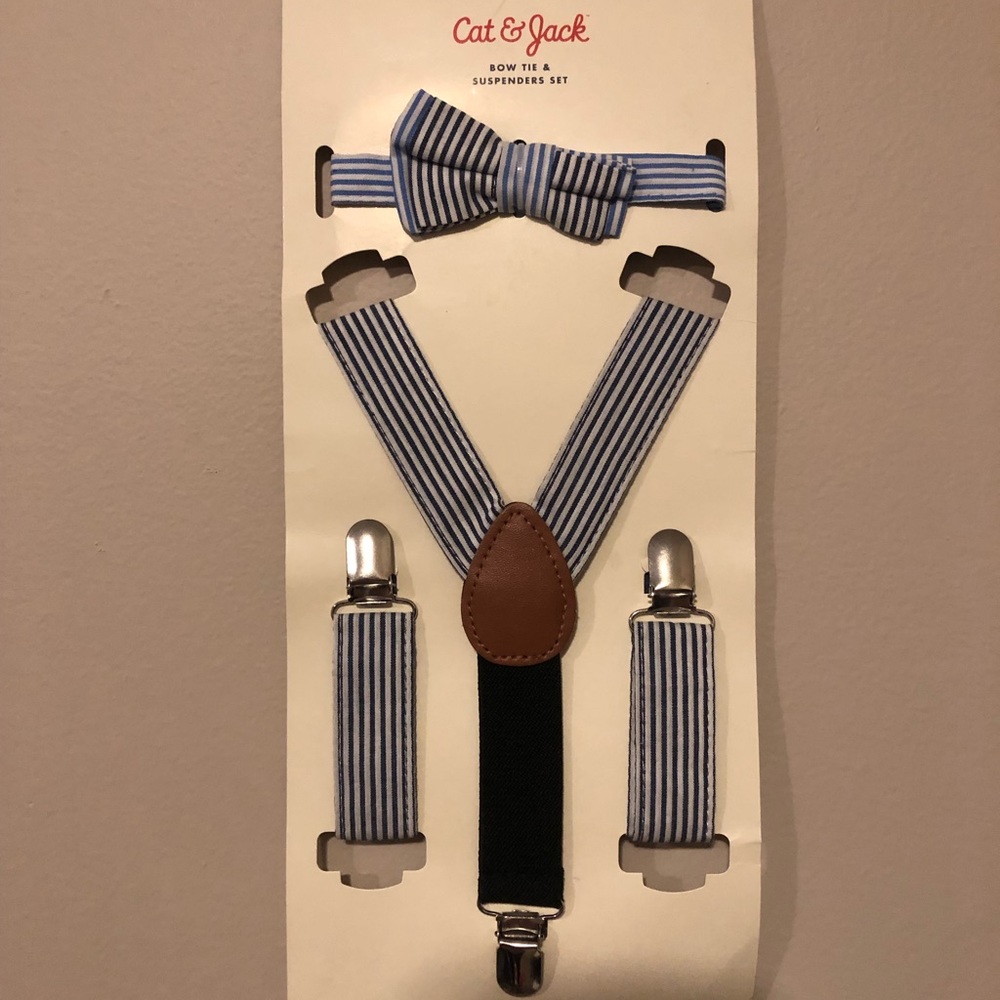 Bow tie & suspended set. Baby Boy ages 0+
